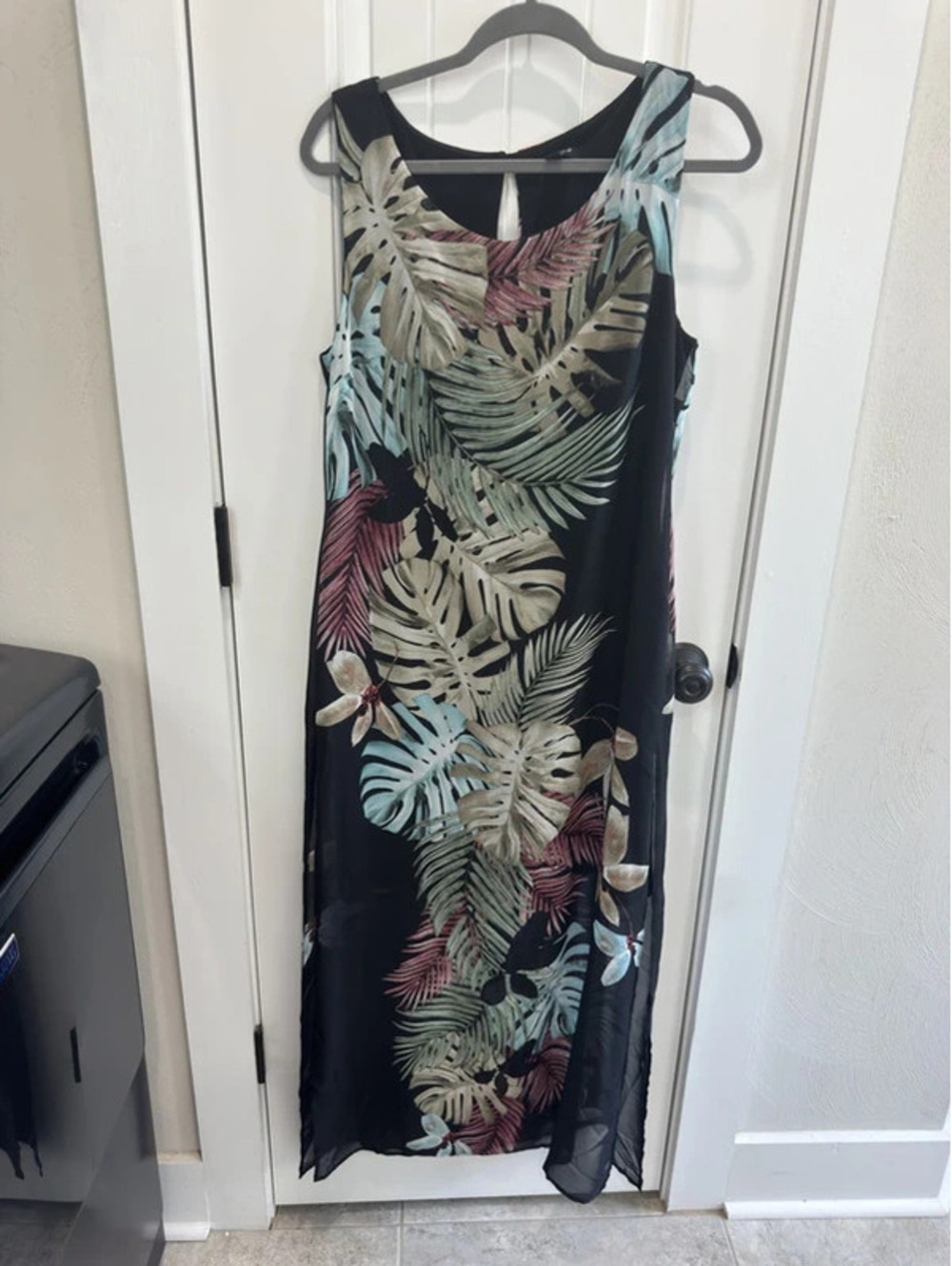 Connected Apparel Sleeveless Dress with Sheer Overlay